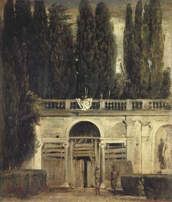 Diego Velazquez La Villa Medicis a Rome (deux hommes a l'entree de la grotte) (df02) china oil painting image